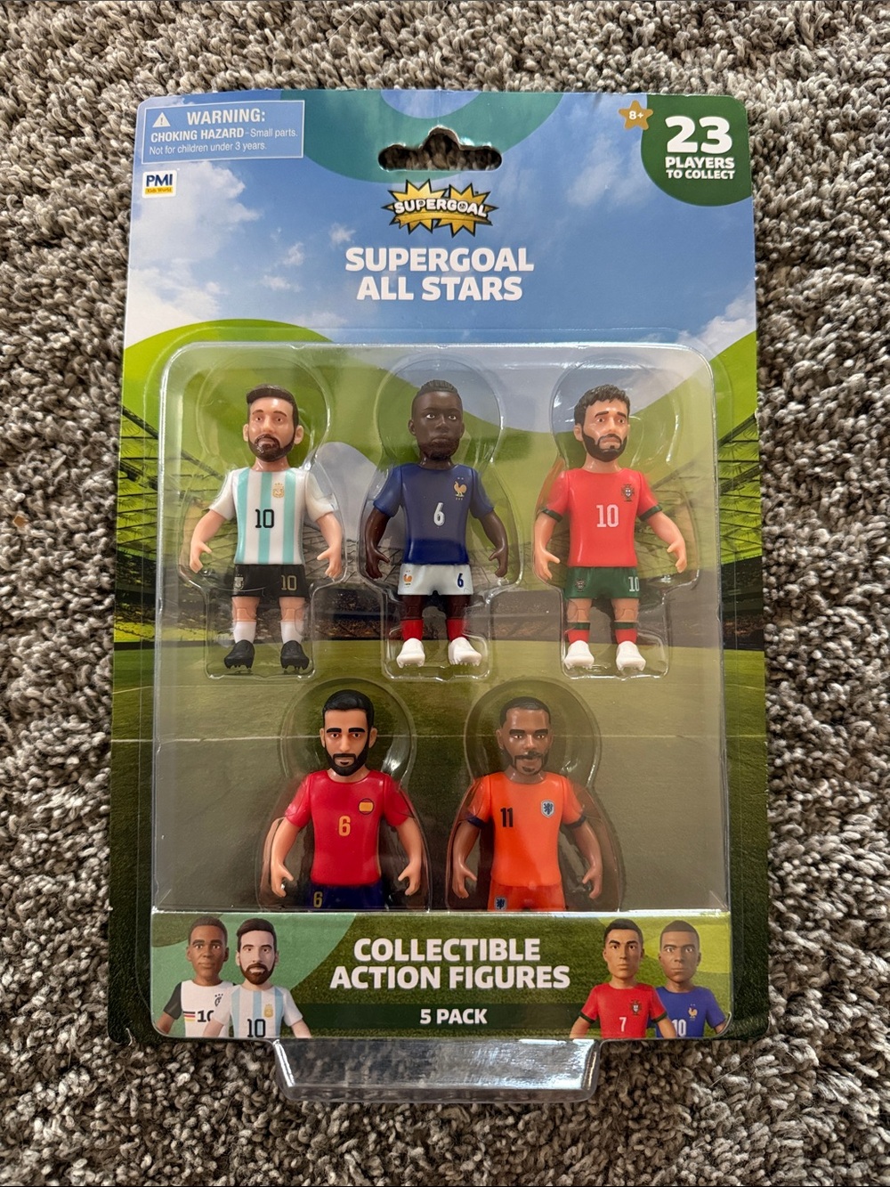 NEW! Collectible Soccer Figures - SUPERGOAL ALL STARS- SET INCLUDES 5 PLAYERS